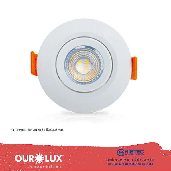 LUMINÁRIA SUPERLED SPOT REDONDA 5W 3000K BIVOLT BR 05601 OUROLUX