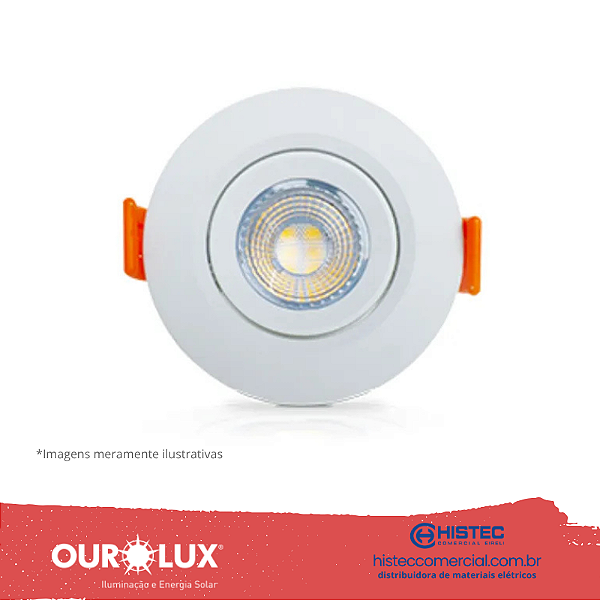 LUMINÁRIA SUPERLED SPOT REDONDA 5W 4000K BIVOLT BR 05600A OUROLUX
