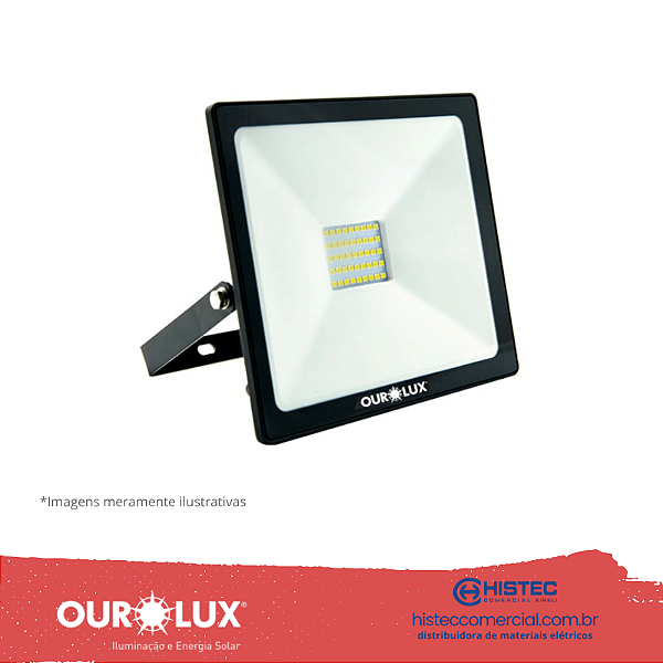 PROJETOR SUPERLED 30W PT 6500K BIVOLT 03263 OUROLUX
