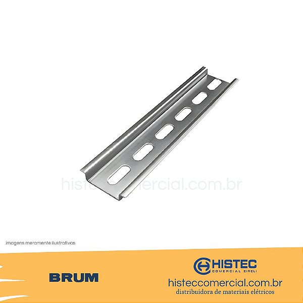 TRILHO DIN GALVANIZADO PERFURADO 35MM x 400MM BRK - BRUM