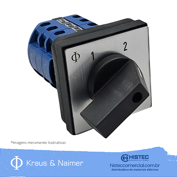 CHAVE COMUTADORA 2P 12A 2 POSIÇÕES CB8-A221.600-E KRAUS & NAIMER