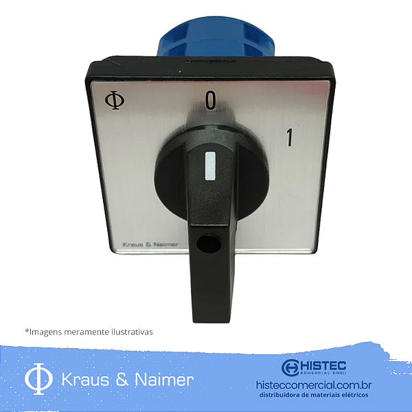 CHAVE COMUTADORA 4P 20A 2 POSIÇÕES L/R IP65 CA10.BRB/385-EF KRAUS & NAIMER
