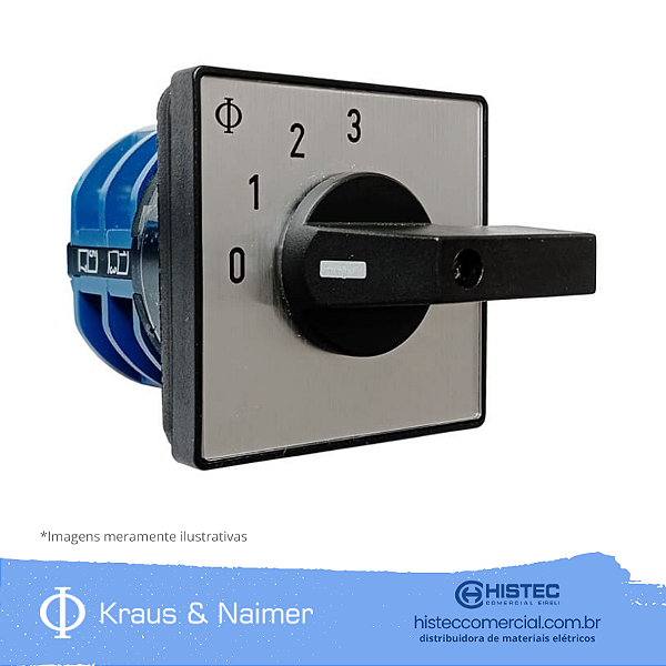 CHAVE SELETORA 0-1-2-3 2P CB8-A261-600-E KRAUS & NAIMER