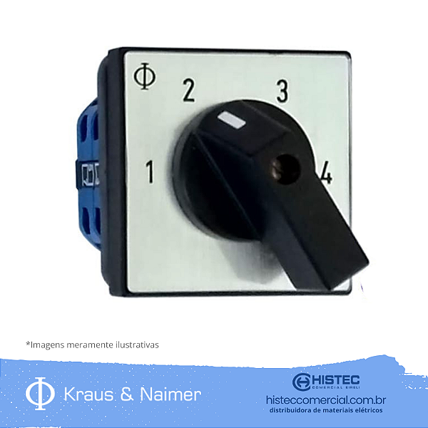 CHAVE SELETORA 1-2-3-4 2P CB8-A251.600-E KRAUS & NAIMER