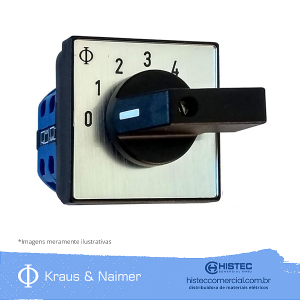 COMUTADORA SELETOR 5P+0 12A 1P CB8-A243.600-E KRAUS & NAIMER