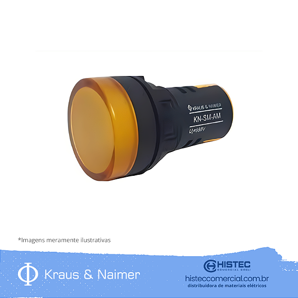 SINALEIRO LED 22MM KN-SM-AM-110 110V AMARELO KRAUS & NAIMER