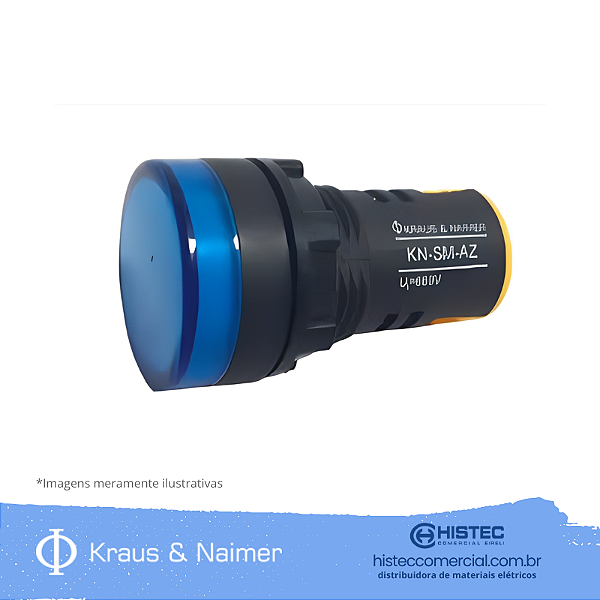 SINALEIRO LED 22MM KN-SM-AZ-220 220V AZUL KRAUS & NAIMER