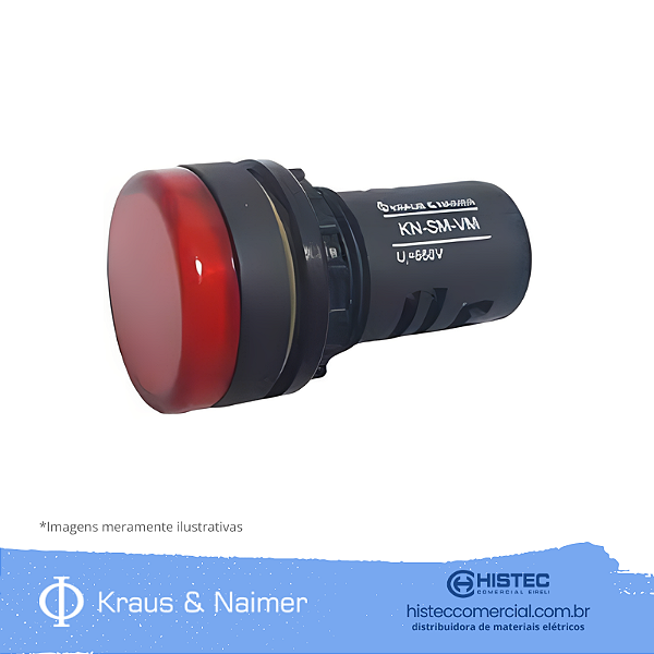 SINALEIRO LED 22MM KN-SM-VM-110 110V VERMELHO KRAUS & NAIMER