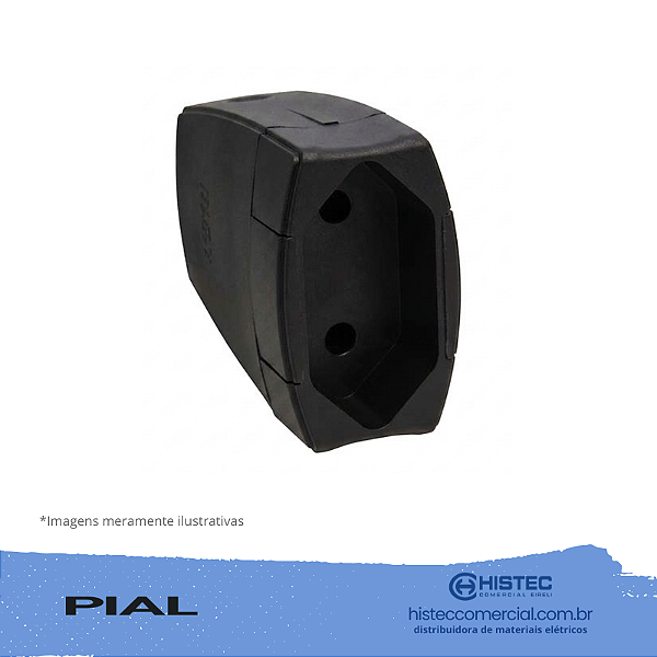 PLUGUE 615813 2P 10A MONOBLOCO PROLONGADO (FÊMEA) PT NBR PIAL