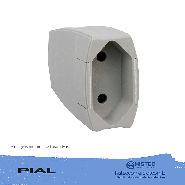 PLUGUE 615823 2P 10A MONOBLOCO PROLONGADO (FÊMEA) CZ NBR PIAL