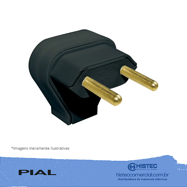 PLUGUE 615843 MACHO LATERAL 2P 10A PT NBR PIAL