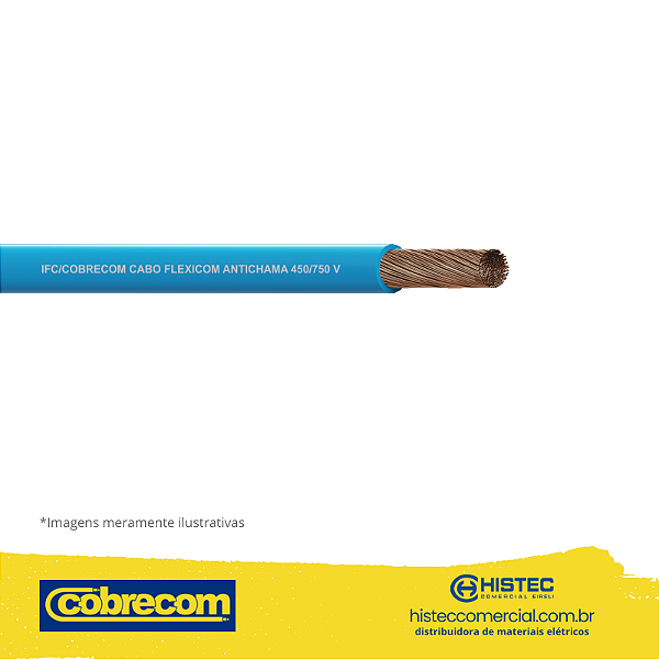 CABO FLEXICOM 70° 450/75V 2.5MM2 AZUL ROLO 100m COBRECOM