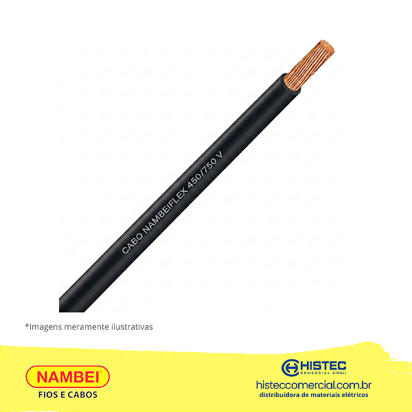 CABO FLEXIVEL 750V 4,0MM2 PRETO ROLO 100m NAMBEI