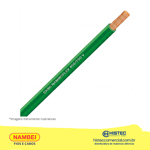 CABO FLEXIVEL 750V 4,0MM2 VERDE ROLO 100m NAMBEI