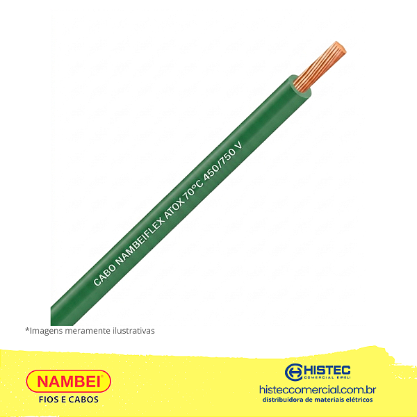 CABO NAMBEIFLEX ATOX 750V 2,5MM2 VERDE ROLO 100m NAMBEI