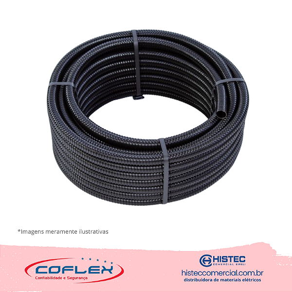 HIPERFLEX CORRUGADO PVC PRETO ANTICHAMA 5/8" COFLEX - 100 METROS