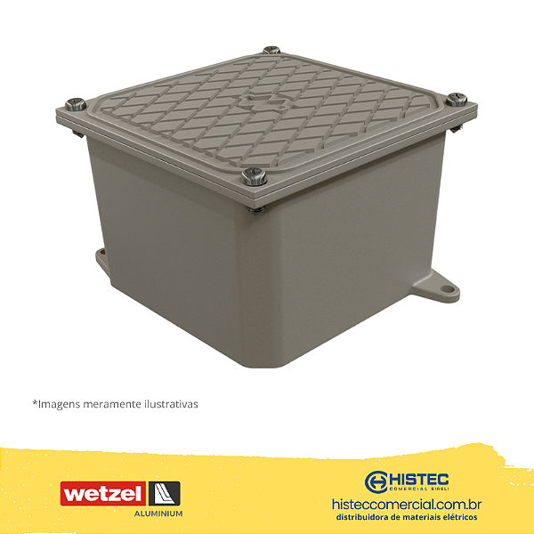 CAIXA PASSAGEM ALUMÍNIO COM PINTURA CINZA CP1010-6 E007010010 WETZEL