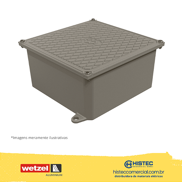 CAIXA PASSAGEM ALUMÍNIO COM PINTURA CINZA CP-2020-10 E007010030 WETZEL