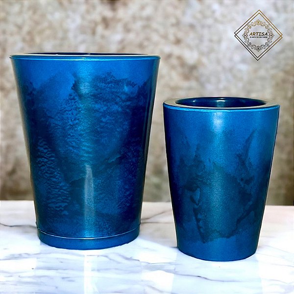 Kit 2 Vasos Cone Liso Premium (1-2) com prato