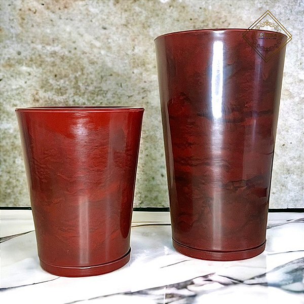 Kit 2 Vasos Cone Liso Premium (2-3) com prato