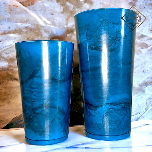 Kit 2 Vasos Cone Liso Premium 3 e 4 com pratos