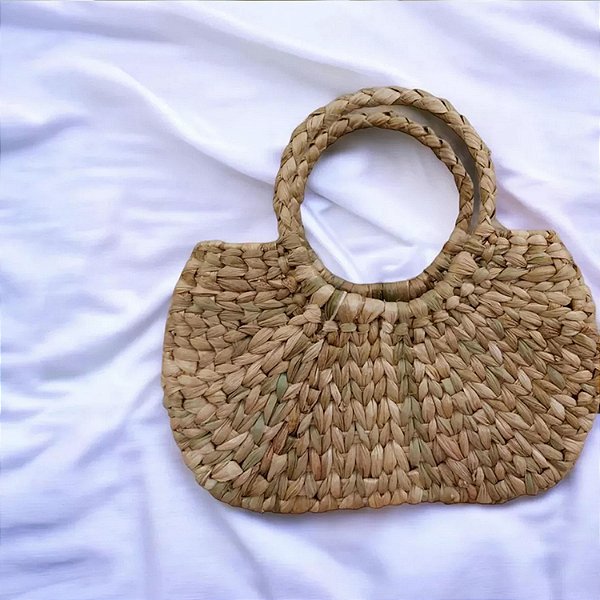 Kit com 10 Bolsa Meia lua P palha de taboa