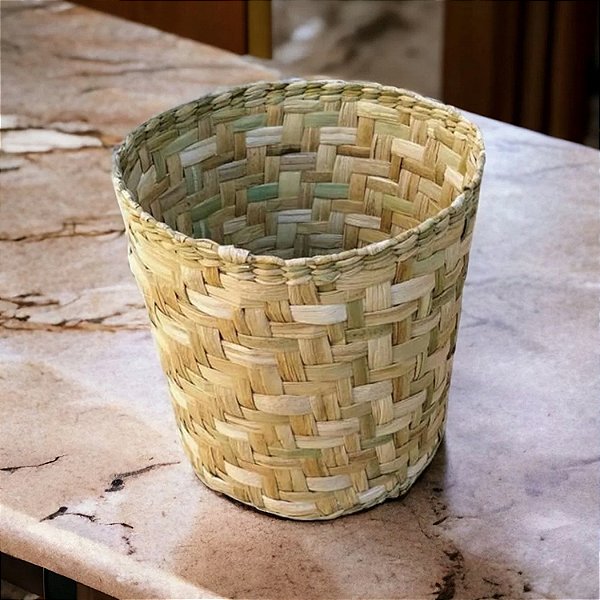 Vaso Cachepot de palha de taboa N4 30x30