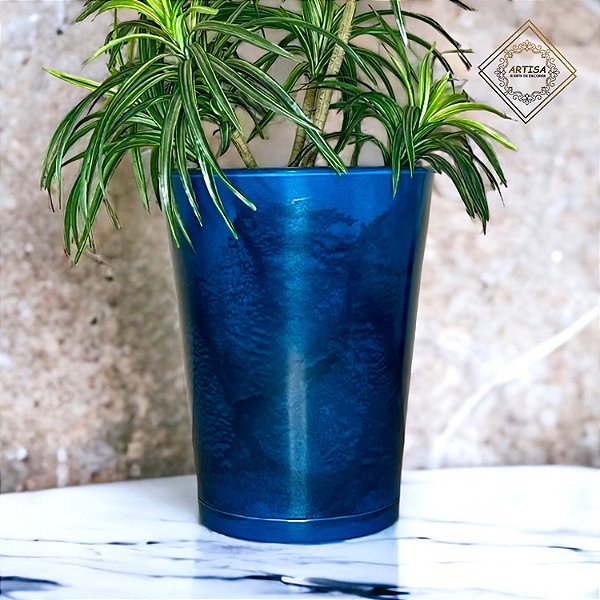 Vaso polietileno para plantas cone liso premium 2 com prato coletor