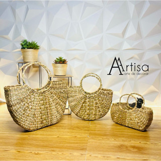 Bolsa de Palha de Taboa Meia Lua