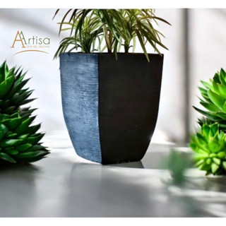 Vaso polietileno para plantas quadrado escovado G