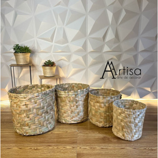 kit com Cachepot de Taboa N°1 N°2 N°3 e N°4