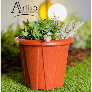 Vaso para plantas redondo balde P estilo fibra de vidro