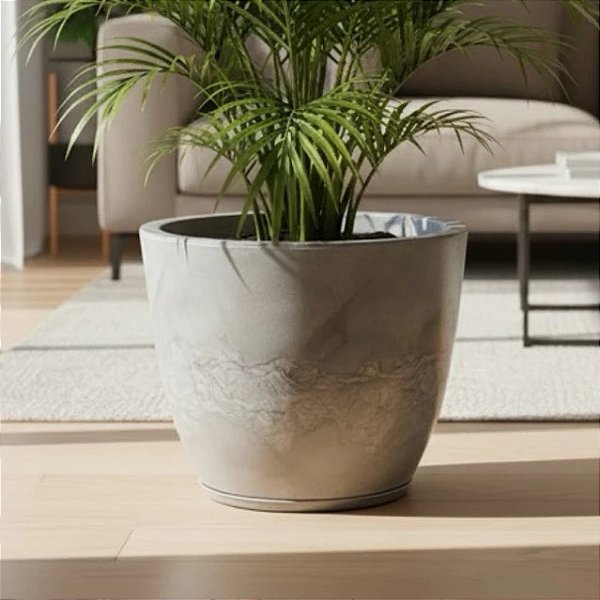 Vaso para decoração bojo liso GG em polietileno, para plantas, ideal para área externas, sala, varanda, entrada da casa.