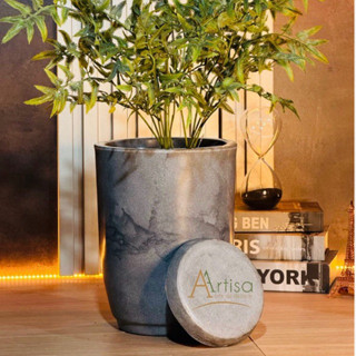 Vaso para plantas em Polietileno Cone bojo Polido com prato N1