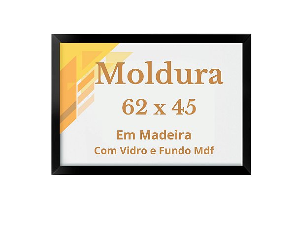 Moldura 62x45 P/ Quebra Cabeça 1000 Pçs Com Vidro Quadro 45x62 Fosca