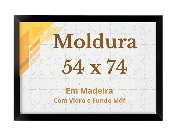 Moldura 54x74 Quebra Cabeça Puzzle 1000 Peças 74x54 Com Vidro