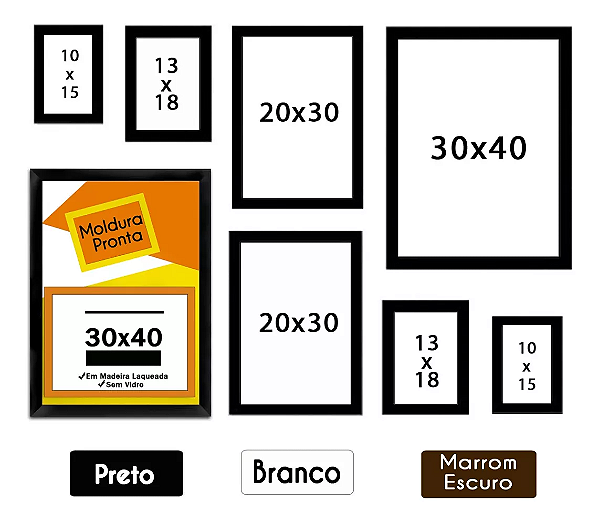 Kit 8 Molduras Com Vidro Madeiras Painel