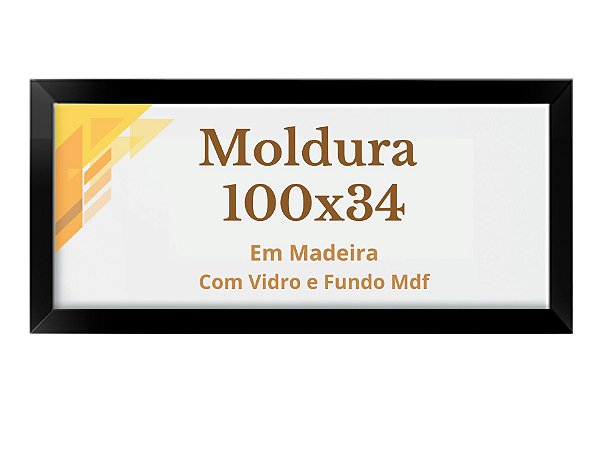 Moldura Quebra Cabeça Tamanho 100x34 Com Vidro Quadro 34x100