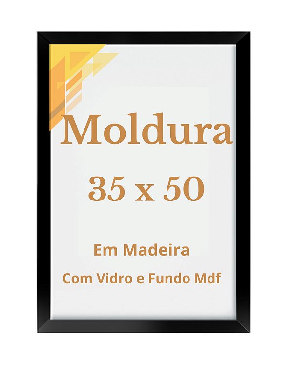 Quadro 35x50 Com Vidro Moldura 50x35 Para Foto Imagem