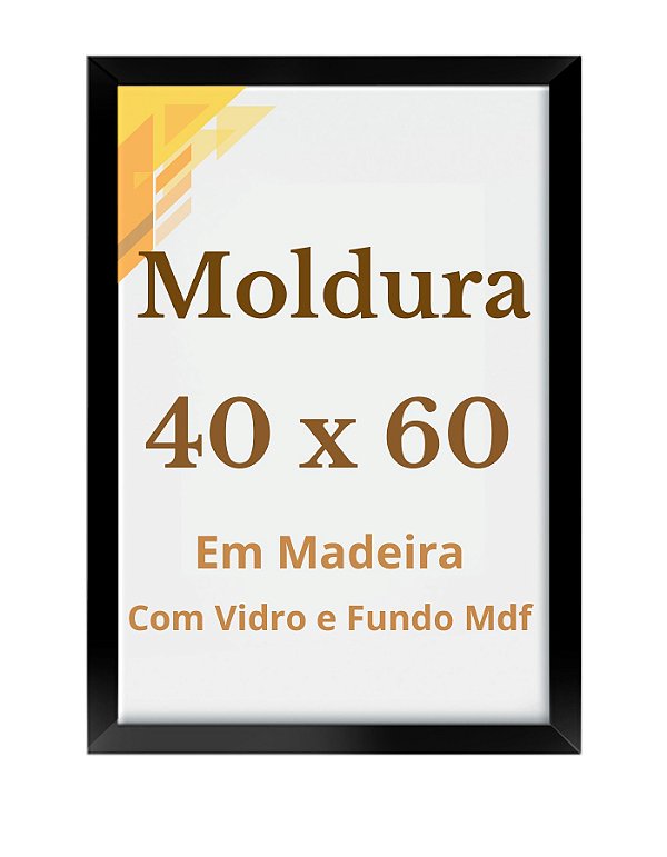 Quadro Decorativo 60x40 Moldura Com Vidro 40x60
