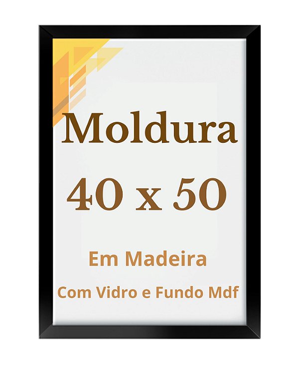 Moldura Decorativa 50x40 Para Foto Com Vidro Quadro 50x40