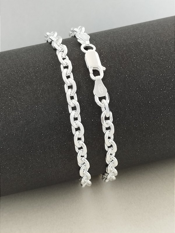 Pulseira Cartier  - 4mm - 5.6g - 21cm - Prata Italiana 925