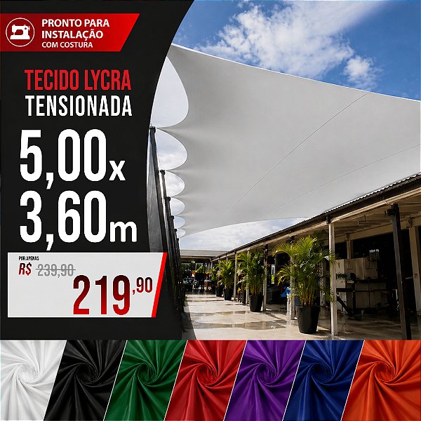 Tecido Lycra Tensionada 5,00 X 3,60 Metros (com costura)