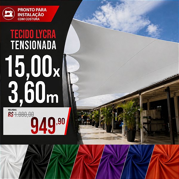 Tecido Lycra Tensionada 15,00 X 3,60 Metros (com costura)