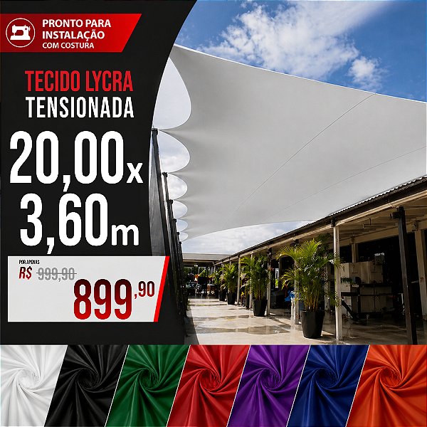Tecido Lycra Tensionada 20,00 X 3,60 Metros (com costura)