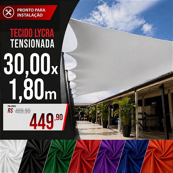 Tecido Lycra Tensionada 30,00 X 1,80 Metros
