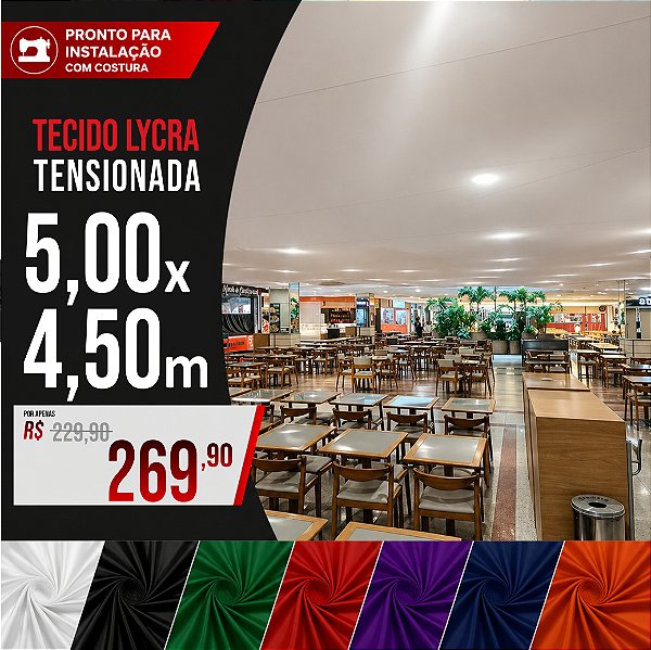 Tecido Lycra Tensionada 5,00 X 4,50 Metros (com costura)