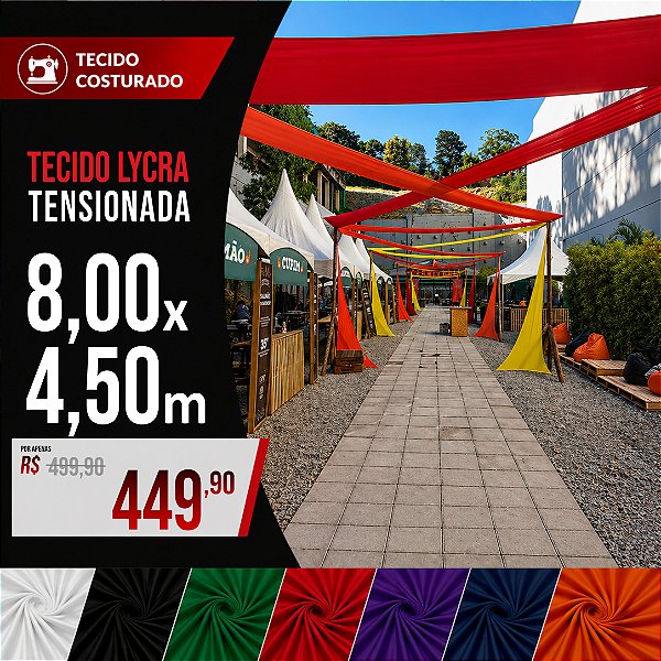 Tecido Lycra Tensionada 8,00 X 4,50 Metros (com costura)