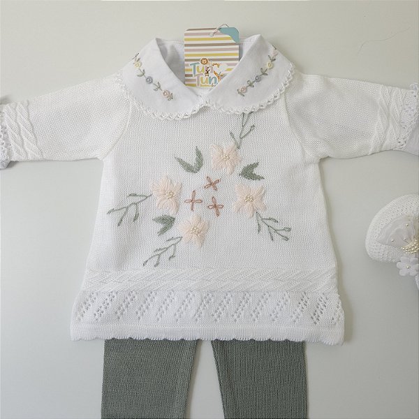 Vestido Bela Bordado - Verde