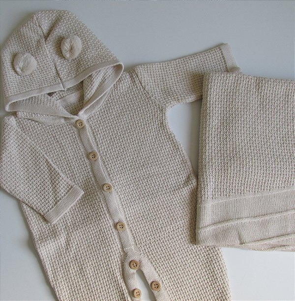 Saída Maternidade Baby Urso - Bege